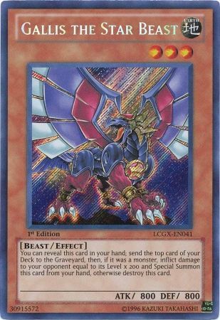 Gallis the Star Beast LCGX EN041 Secret Rare 1st Edition Legendary Collection 2 1st Edition Singles Gallis the Star Beast LCGX EN041 Secret Rare 1st Edition Legendary Collection 2 1st Edition Singles