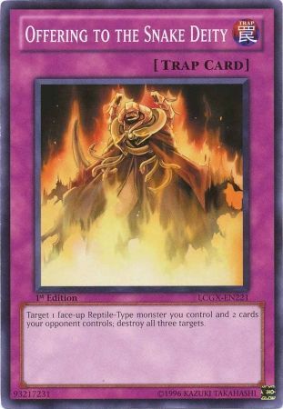 Offering to the Snake Deity LCGX EN221 Common 1st Edition Legendary Collection 2 1st Edition Singles Offering to the Snake Deity LCGX EN221 Common 1st Edition Legendary Collection 2 1st Edition Singles