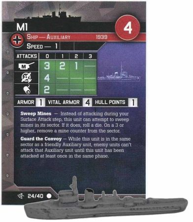 WAR AT SEA SURFACE ACTION #24 M1 C WITH CARD