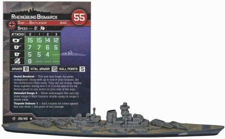 26 Rheinubung Bismarck War at Sea Surface Action Singles Rare Axis Allies War at Sea Surface Action 26 Rheinubung Bismarck War at Sea Surface Action Singles Rare Axis Allies War at Sea Surface Action