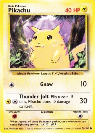 Pikachu (Yellow Cheeks) - 58/102 - Oversized Promo