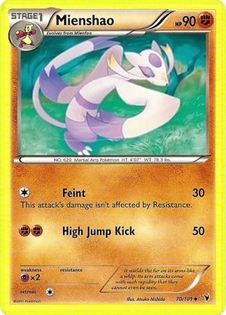 Mienshao 70 101 Uncommon Black White 3 Noble Victories Singles Mienshao 70 101 Uncommon Black White 3 Noble Victories Singles