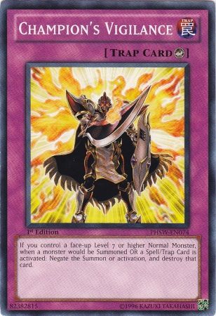 Champion s Vigilance PHSW EN074 Common 1st Edition Photon Shockwave 1st Edition Singles Champion s Vigilance PHSW EN074 Common 1st Edition Photon Shockwave 1st Edition Singles