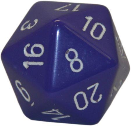 Chessex Opaque Purple w White 34mm d20 Single Die CHX2007 Chessex Dice Supplies Chessex Opaque Purple w White 34mm d20 Single Die CHX2007 Chessex Dice Supplies