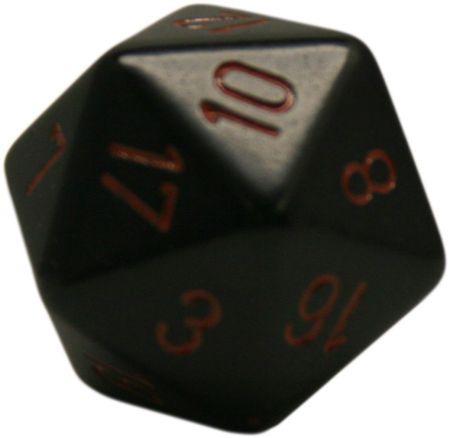 Chessex Opaque Black w Red 34mm d20 Single Die CHX2018 Chessex Dice Supplies Chessex Opaque Black w Red 34mm d20 Single Die CHX2018 Chessex Dice Supplies