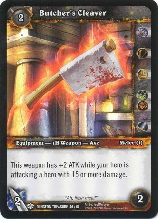 Butcher s Cleaver Dungeon Treasure 46 60 Common WoW Dungeon Deck Treasure Pack Singles Butcher s Cleaver Dungeon Treasure 46 60 Common WoW Dungeon Deck Treasure Pack Singles