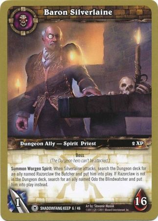 Baron Silverlaine Shadowfang Keep 6 46 Common WoW Dungeon Deck Shadowfang Keep Singles Baron Silverlaine Shadowfang Keep 6 46 Common WoW Dungeon Deck Shadowfang Keep Singles