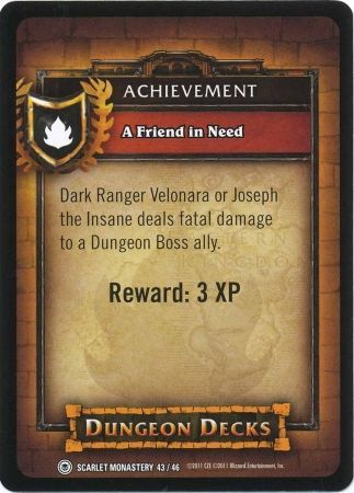 A Friend in Need Scarlet Monastery Achievement 43 46 Common WoW Dungeon Deck Scarlet Monastery Singles A Friend in Need Scarlet Monastery Achievement 43 46 Common WoW Dungeon Deck Scarlet Monastery Singles