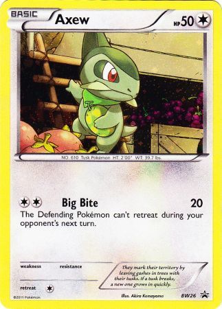 Axew BW26 Holo Promo Pokemon Black White Promos Axew BW26 Holo Promo Pokemon Black White Promos