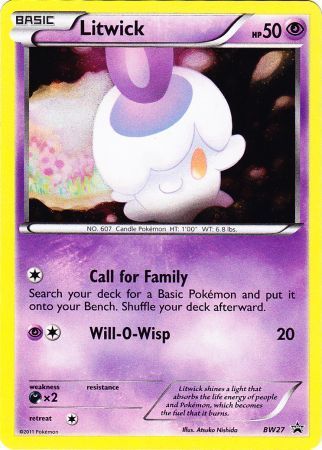 Litwick BW27 Holo Promo Pokemon Black White Promos