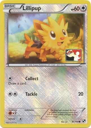 Lillipup Rev Holo Pokemon Card Promo BW52 Very Good Condition 