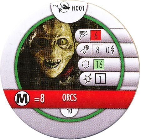 Orcs H001 Horde Token Lord of the Rings Heroclix 
