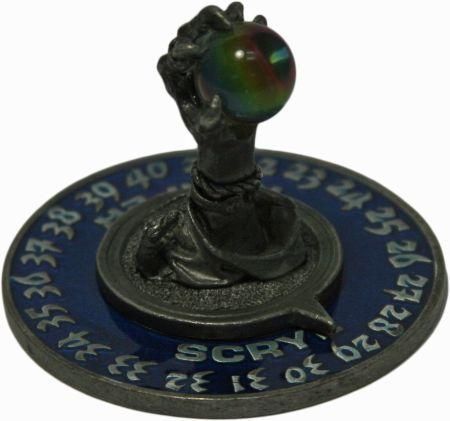 1995 Scrye Blue Hand w Crystal Ball Life Counter Reaper Miniatures Dice Life Counters Tokens 1995 Scrye Blue Hand w Crystal Ball Life Counter Reaper Miniatures Dice Life Counters Tokens