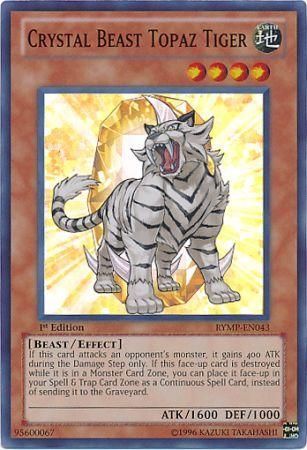 Crystal Beast Topaz Tiger RYMP EN043 Super Rare 1st Edition Crystal Beast Topaz Tiger RYMP EN043 Super Rare 1st Edition