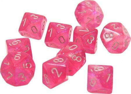 Chessex Borealis Pink Set of 10 d10 Dice CHX27204 Dice Life Counters Tokens Chessex Borealis Pink Set of 10 d10 Dice CHX27204 Dice Life Counters Tokens