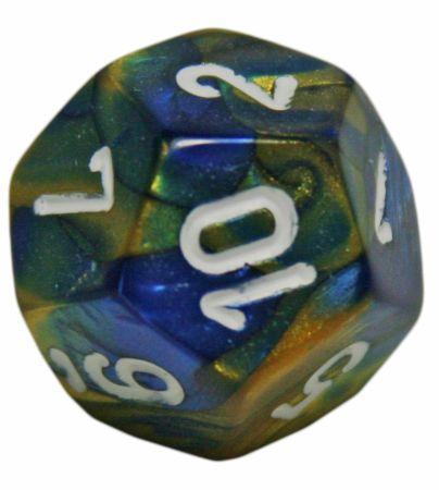 Chessex Gemini Blue Gold w White d12 Die CHXPG1222 Dice Life Counters Tokens Chessex Gemini Blue Gold w White d12 Die CHXPG1222 Dice Life Counters Tokens