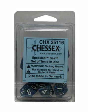Chessex Speckled Sea Set of 10 d10 Dice CHX25116 Chessex Dice Supplies Chessex Speckled Sea Set of 10 d10 Dice CHX25116 Chessex Dice Supplies