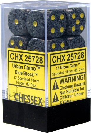 Chessex Speckled Urban Camo Set of 12 d6 Dice CHX25728 Dice Life Counters Tokens Chessex Speckled Urban Camo Set of 12 d6 Dice CHX25728 Dice Life Counters Tokens
