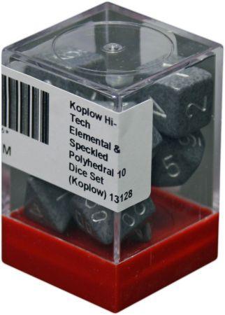 Koplow Hi Tech Elemental Speckled Polyhedral 10 Dice Set 13128 Dice Sets Koplow Hi Tech Elemental Speckled Polyhedral 10 Dice Set 13128 Dice Sets