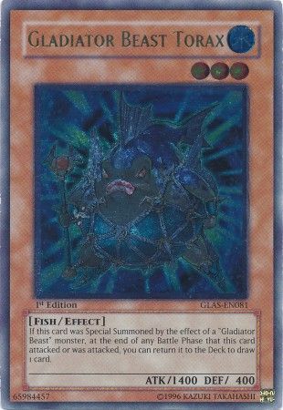 Ultimate Rare Gladiator Beast Torax GLAS EN081 1st Edition Gladiator s Assault GLAS 1st Edition Singles Ultimate Rare Gladiator Beast Torax GLAS EN081 1st Edition Gladiator s Assault GLAS 1st Edition Singles