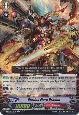 Blazing Flare Dragon BT02 005EN Triple Rare RRR Blazing Flare Dragon BT02 005EN Triple Rare RRR