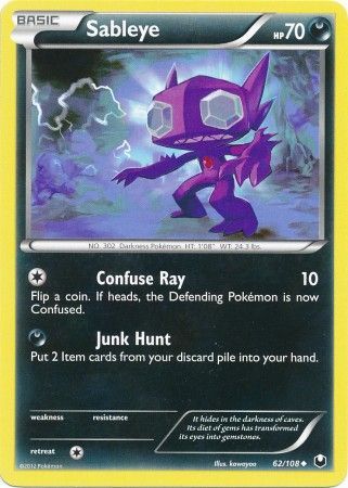 Sableye 62 108 Uncommon Black White 5 Dark Explorers Singles