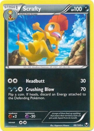 Scrafty 68 108 Rare Black White 5 Dark Explorers Singles Scrafty 68 108 Rare Black White 5 Dark Explorers Singles