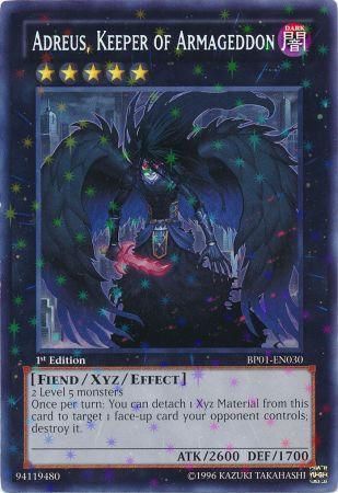 Adreus Keeper of Armageddon BP01 EN030 Starfoil Rare 1st Edition Adreus Keeper of Armageddon BP01 EN030 Starfoil Rare 1st Edition
