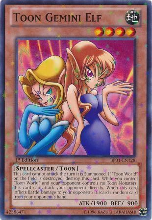 Toon Gemini Elf BP01 EN128 Starfoil Rare 1st Edition Toon Gemini Elf BP01 EN128 Starfoil Rare 1st Edition