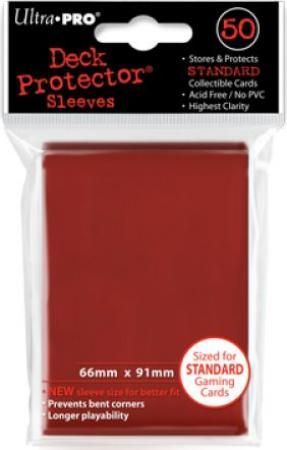 Ultra Pro Red 50ct Standard Sized Sleeves UP82672 Sleeves Ultra Pro Red 50ct Standard Sized Sleeves UP82672 Sleeves