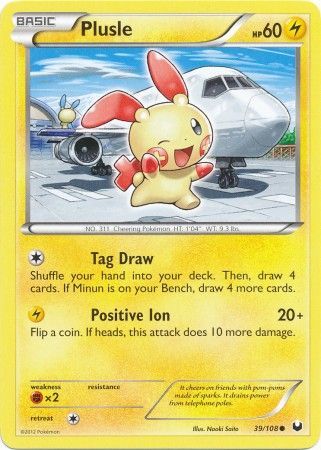 Plusle 39 108 Common Black White 5 Dark Explorers Singles Plusle 39 108 Common Black White 5 Dark Explorers Singles