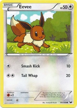 Eevee 84 108 Common Black White 5 Dark Explorers Singles Eevee 84 108 Common Black White 5 Dark Explorers Singles