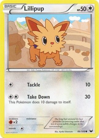 Lillipup 86 108 Common Black White 5 Dark Explorers Singles Lillipup 86 108 Common Black White 5 Dark Explorers Singles