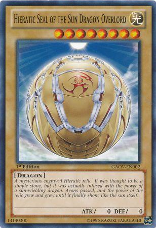 Hieratic Seal of the Sun Dragon Overlord GAOV EN002 Common 1st Edition Hieratic Seal of the Sun Dragon Overlord GAOV EN002 Common 1st Edition