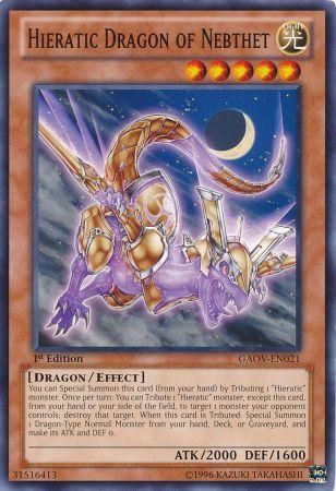 Hieratic Dragon of Nebthet GAOV EN021 Common 1st Edition Hieratic Dragon of Nebthet GAOV EN021 Common 1st Edition