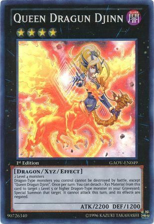 Queen Dragun Djinn GAOV EN049 Super Rare 1st Edition Queen Dragun Djinn GAOV EN049 Super Rare 1st Edition