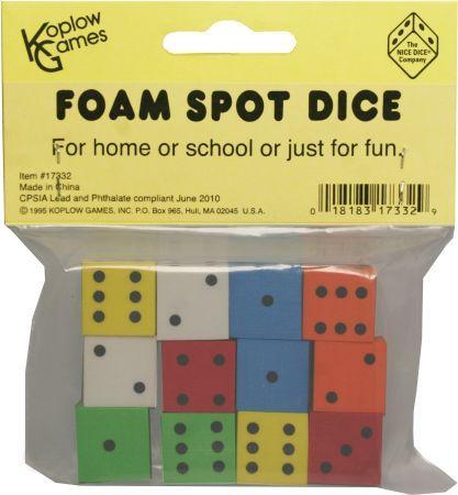 Koplow 16mm Foam Spotted Dice set of 12 d6 17332 Dice Sets Koplow 16mm Foam Spotted Dice set of 12 d6 17332 Dice Sets