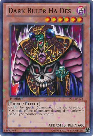 Dark Ruler Ha Des BP01 EN122 Starfoil Rare 1st Edition Dark Ruler Ha Des BP01 EN122 Starfoil Rare 1st Edition