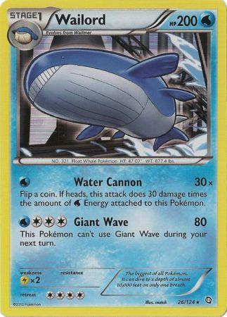 Wailord 26 124 Holo Rare Black White 6 Dragons Exalted Wailord 26 124 Holo Rare Black White 6 Dragons Exalted