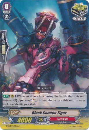 Black Cannon Tiger BT03 063EN Common C Vol 3 Demonic Lord Invasion Singles Black Cannon Tiger BT03 063EN Common C Vol 3 Demonic Lord Invasion Singles
