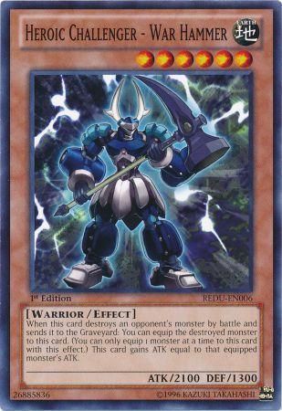 Heroic Challenger War Hammer REDU EN006 Common 1st Edition Heroic Challenger War Hammer REDU EN006 Common 1st Edition