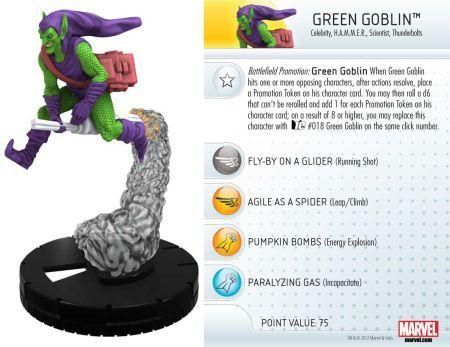 Heroclix Marvel 10th Anniversary set Green Goblin #004 Common figure w/card! 