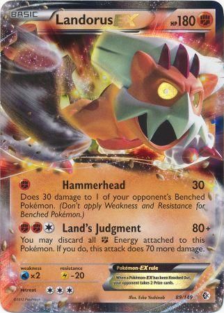 Landorus EX 89/149  Ultra Rare Boundaries Crossed Pokemon Card Single 