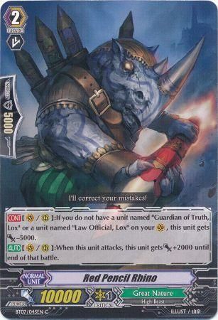 Red Pencil Rhino BT07 045EN Common C Vol 7 Rampage of the Beast King Singles Red Pencil Rhino BT07 045EN Common C Vol 7 Rampage of the Beast King Singles