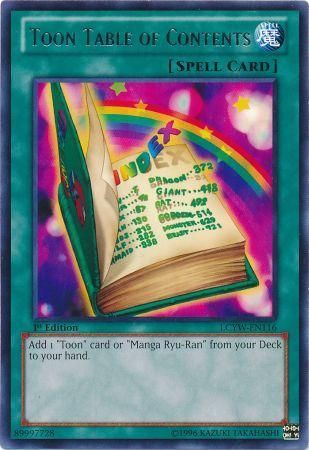 Toon Table of Contents LCYW EN116 Rare 1st Edition Legendary Collection 3 Yugi s World 1st Edition Singles Toon Table of Contents LCYW EN116 Rare 1st Edition Legendary Collection 3 Yugi s World 1st Edition Singles