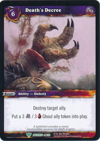 Death s Decree 4 240 Uncommon WoW War of the Ancients Death s Decree 4 240 Uncommon WoW War of the Ancients