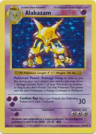 Alakazam - 1/102 - Holo Rare (Shadowless)