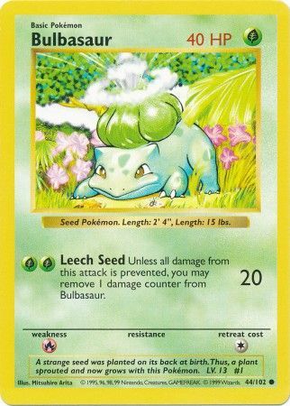 Bulbasaur - 55/112 - Common Reverse Holo Near Mint Ex Fire Red