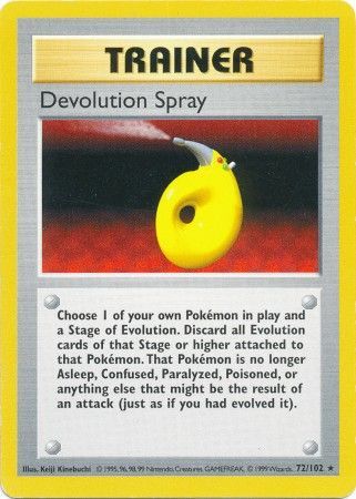 Pokemon TCG Devolution Spray 72/102 Rare Base Set Exc WOTC