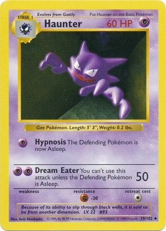 Haunter 29 102 Uncommon Shadowless Base Set Shadowless Singles Haunter 29 102 Uncommon Shadowless Base Set Shadowless Singles